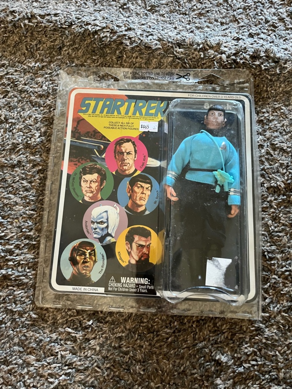 Mego Reproduction Mr Spock on Card in holder